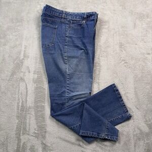 Laura Scott Bootcut Jeans Size 10 Blue Mid Rise Classic Minimalist Everyday Soft